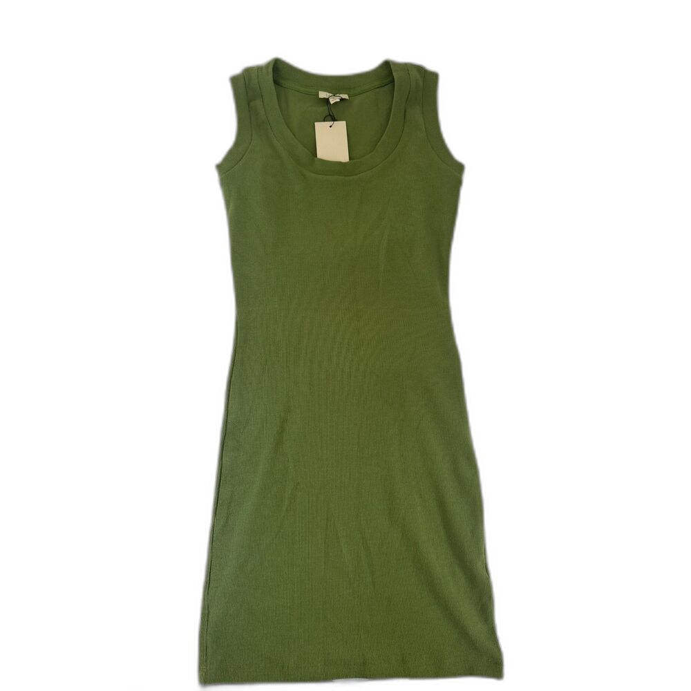 LADAIRE Green Ribbed Tank Dress Size XS NWT